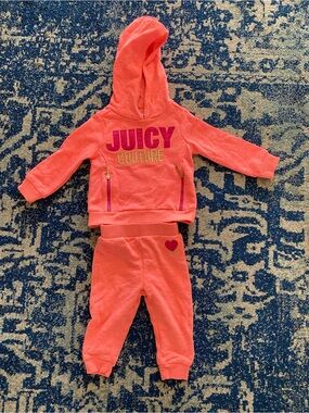 Juicy Couture Girls' Coral Pink Hoodie & Joggers Set